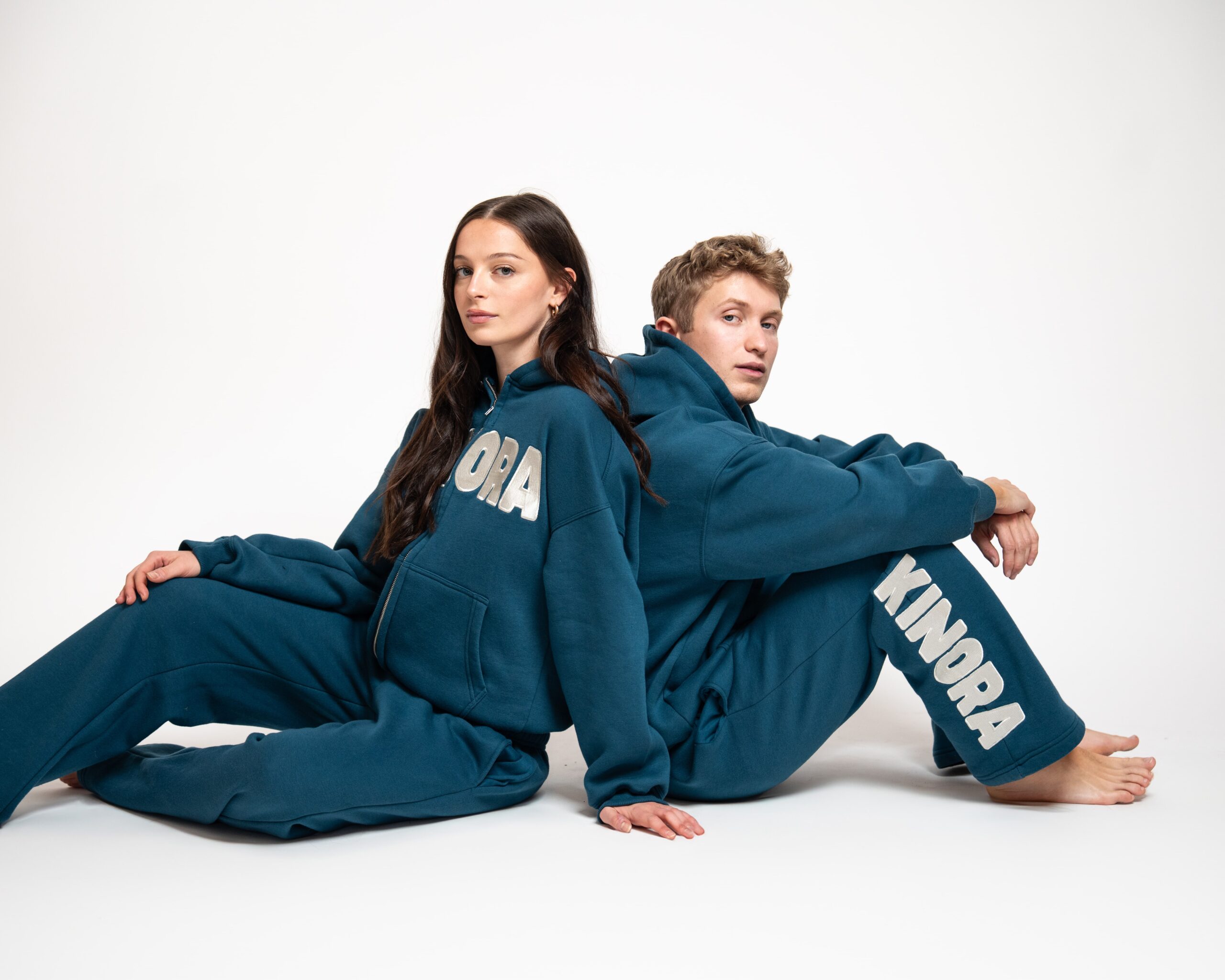 Kinora Models wearing sweatpants and hoodies